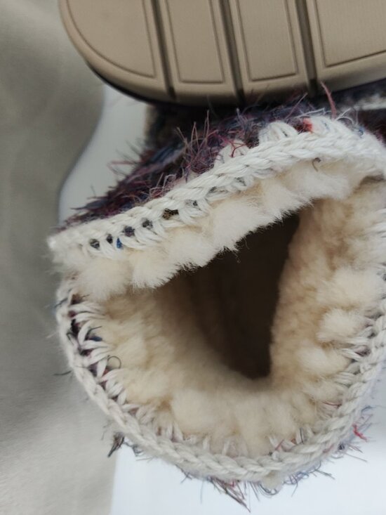 Mou Multicolor Tweed Shearling-Lined Platform Ankle Boots - Picture 7 of 8